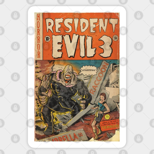 Resident Evil 3 fan art comic book cover Sticker by MarkScicluna